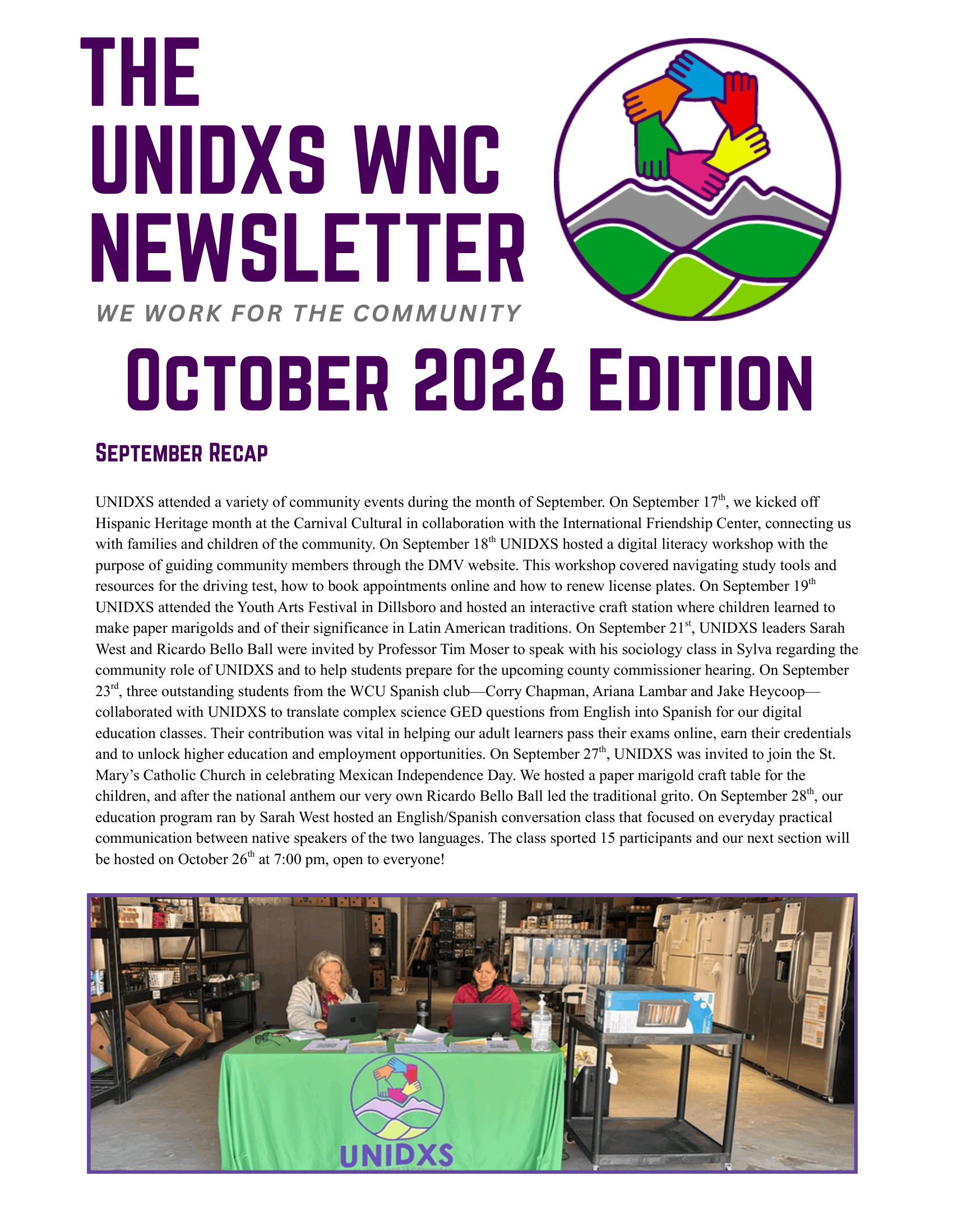 UNIDXS WNC Newsletter